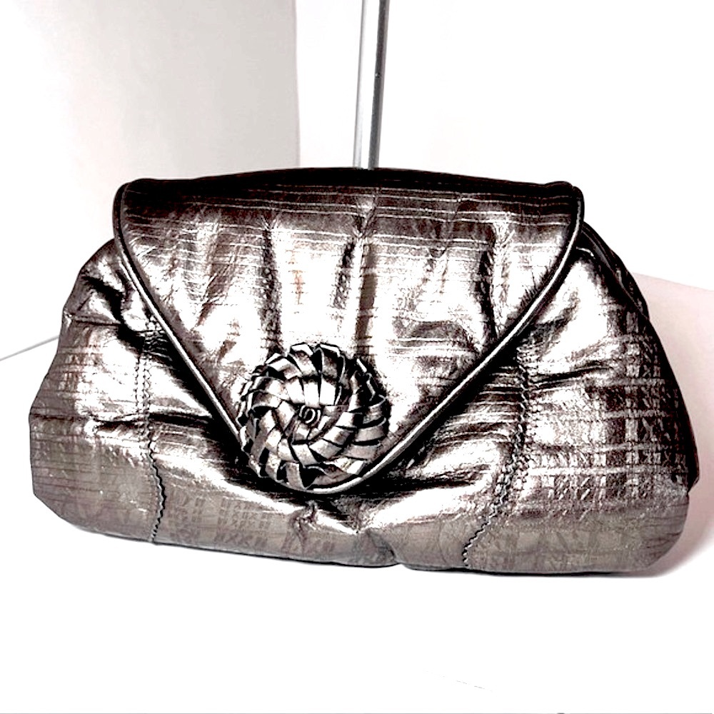 Vintage ManoLucci Crossbody Clutch Leather Bronze Vintage Handbag